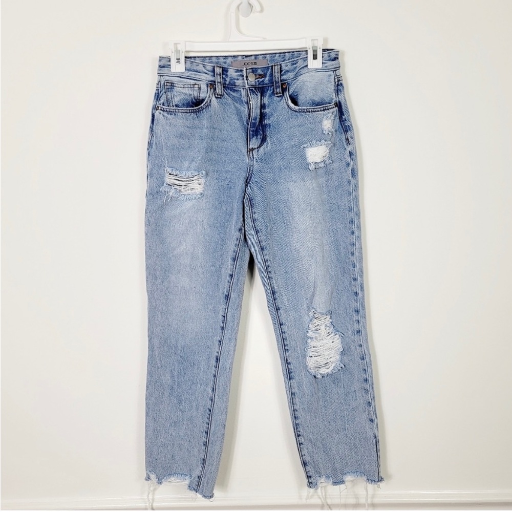 Joe's jeans mid rise distressed straight leg ankle jeans